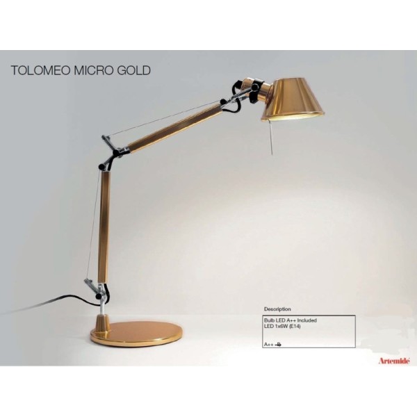 Artemide Tolomeo micro tavolo gold 