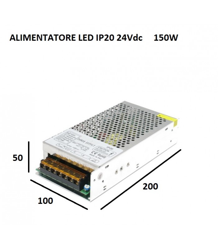 Alimentatore per Strisce LED · Stabilizzato · 24V · 100W · Per Uso Interno  IP20 - Alimentatori per Strisce LED - Illuminazione