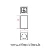 Faretto n gesso paralleleppedo da soffitto H 13 dimensioni