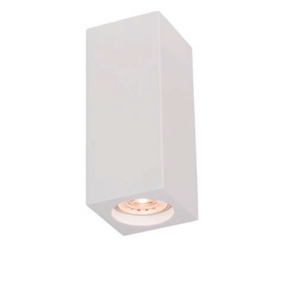 Faretto in gesso parallelepipedo H 17 a soffitto