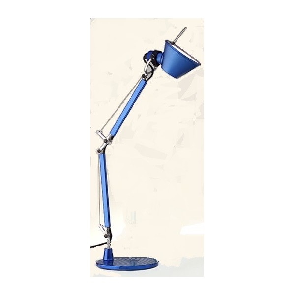 Artemide Tolomeo micro tavolo alogeno blu metalizzato