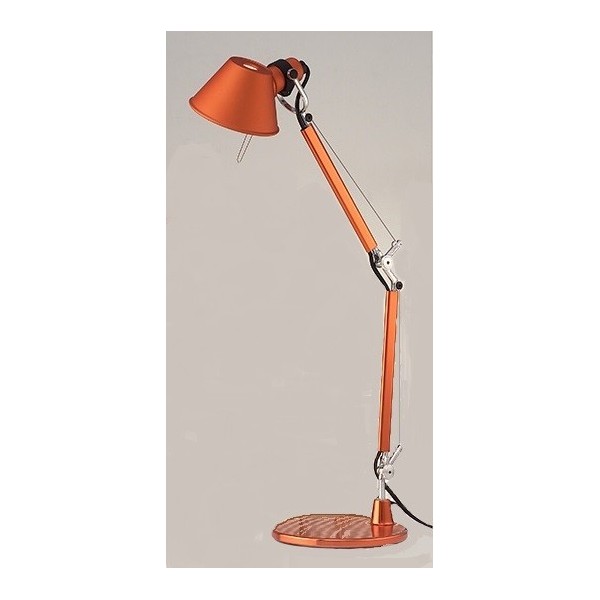 Artemide Tolomeo micro tavolo alogeno arancio metalizzato