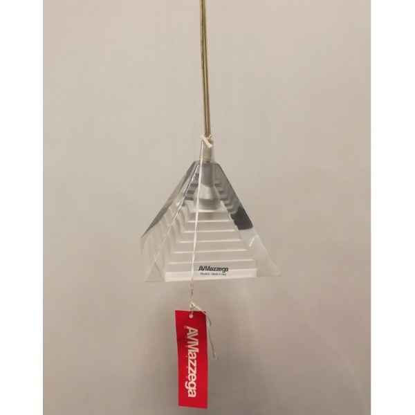 AV Mazzega Lilliput sospensione quadrata vetro colore cristallo