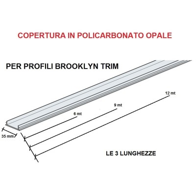 Panzeri ricambio copertura in policarbonato opale lunghezza 6 mt