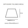 Artemide tolomeo mega diffusore diametro 42 dimensioni