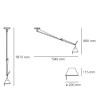 Artemide tolomeo mega sospensione decentrata con diffusore in alluminio di diametro cm 20 dimensioni