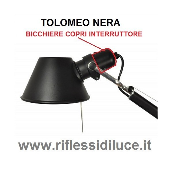 Artemide bicchiere nero di ricambio per tolomeo di colore nera