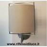 Treciluce Elettra 22W a parete struttura nickel satinato diffusore colore sabbia