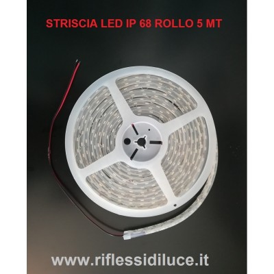 STRISCIA LED IP68 MT 5 24V SMD5050 14.4W/MT BIANCO NEUTRO