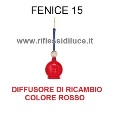 Artemide fenice 15 ricambio diffusore in vetro rosso