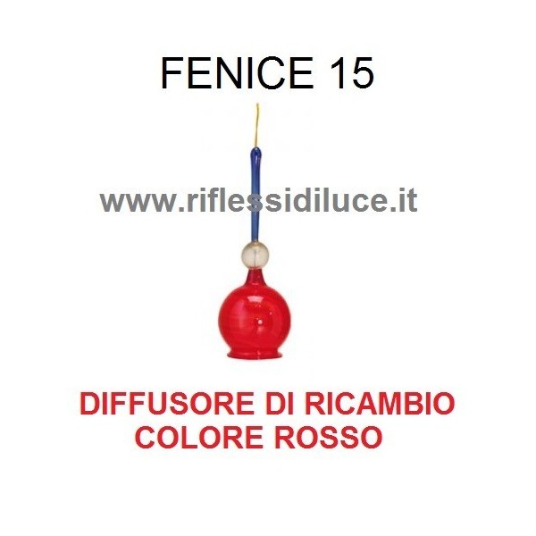 Artemide fenice 15 ricambio diffusore in vetro rosso