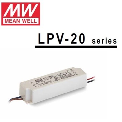 Mean Well alimentatore per led 24V 20W in contenitore plastico IP65 per esterno