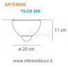 Artemide Tilos 200 dimensioni del diffusore in vetro