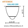 Artemide Kalias 200 dimensioni del diffusore in vetro