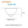 Artemide tilos 150 dimensioni del diffusore in vetro