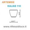 Artemide Kalias 110 dimensioni del diffusore in vetro