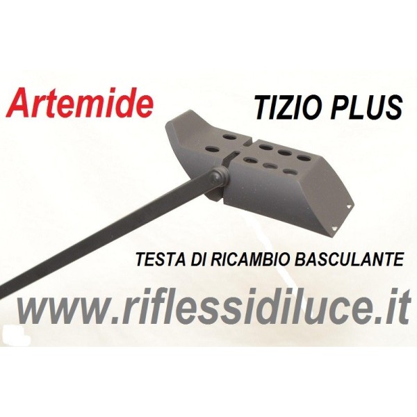 Artemide testa basculante completa ricambio tizio plus nera