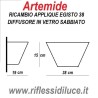 Artemide egisto 38 vetro sabbiato di ricambio per applique dimensioni