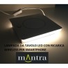 Mantra zanzibar nero lampada da tavolo led con ricarica wireless per smartphone