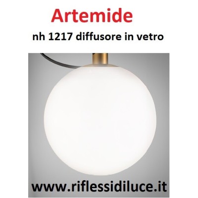 Artemide ricambio diffusore in vetro soffiato bianco latte per nh 