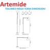 Artemide Tolomeo Mega terra LED 31W 3000 K, con asta e base, colore alluminio