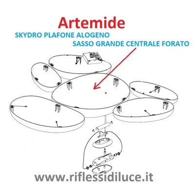 Artemide ricambio Skydro sasso grande centrale con foro