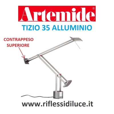 Artemide Tizio 35 alluminio contrappeso piccolo superiore secondo snodo