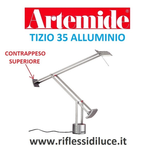 Artemide Tizio 35 alluminio contrappeso piccolo superiore secondo snodo