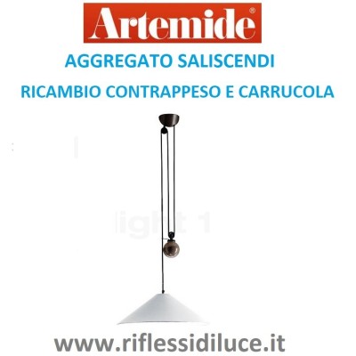 Artemide ricambio contrappeso e carrucola per aggregato saliscendi cono opale