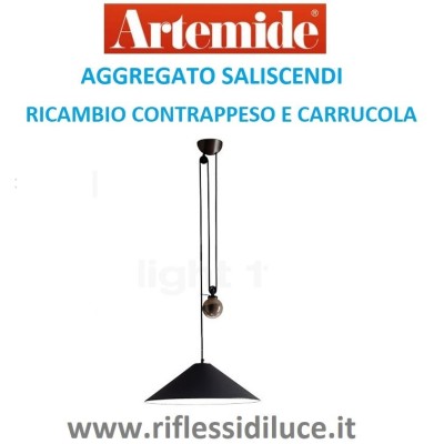 Artemide aggregato saliscendi cono antracite contrappeso e carrucola di ricambio