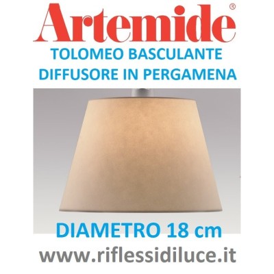 Artemide diffusore in pergamena diametro 18 per Tolomeo basculante