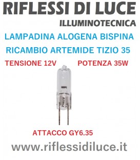 Lampadina alogena bispina 12V 35W ricambio Artemide tizio 35 