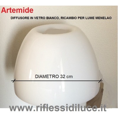 Artemide diffusore in vetro bianco ricambio per Menelao lume tavolo