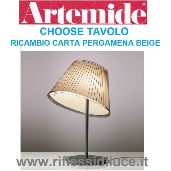 Artemide ricambio choose tavolo carta pergamena beige