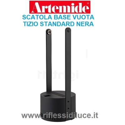 Artemide scatola di base vuota ricambio per Tizio standard nera alogena