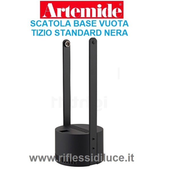 Artemide scatola di base vuota ricambio per Tizio standard nera alogena