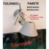 Artemide ricambio tolomeo faretto parete montaggio sottosopra forcella con fascetta alluminio