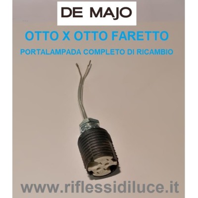 De Majo portalampada completo di ricambio per otto x otto faretto