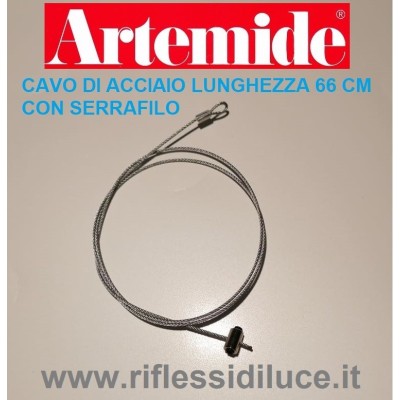 Artemide cavo di acciaio lunghezza 66 cm con serrafilo