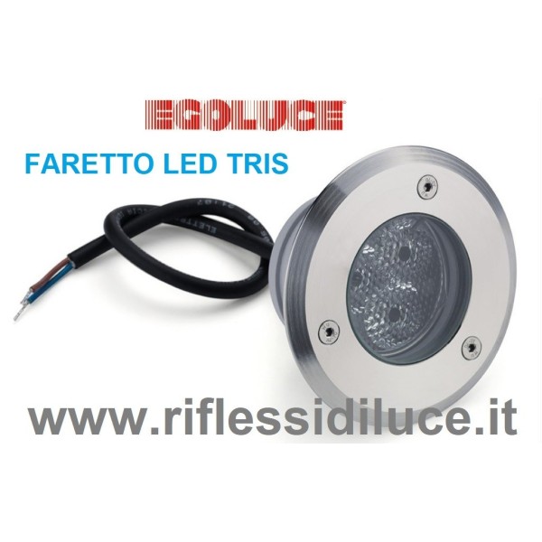 Egoluce tris faretto da incasso led 3X2W 4000°K 25°