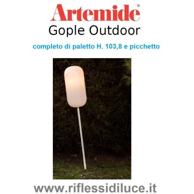 Artemide gople outdoor corpo lampada completo di paletto H. 103,8 e picchetto