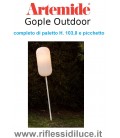 Artemide gople outdoor corpo lampada completo di paletto H. 103,8 e picchetto
