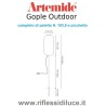 Artemide gople outdoor corpo lampada completo di paletto H. 103,8 e picchetto dimensioni