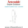 Artemide gople outdoor corpo lampada completo di paletto H. 56,3 e picchetto dimensioni