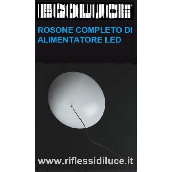 Egoluce rosone di colore bianco completo di alimentatore 24Vdc 60W per sistema matita