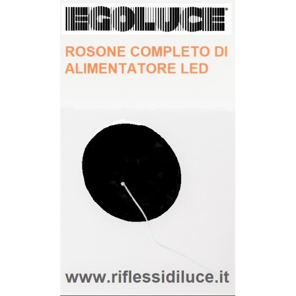 Egoluce rosone di colore nero completo di alimentatore 24Vdc 60W per sistema matita