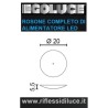 Egoluce rosone completo di alimentatore 24Vdc 60W per led dimensioni