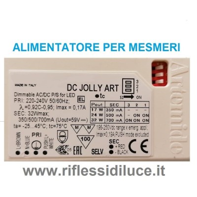 Artemide alimentatore di ricambio per mesmeri sia per cob led 3000 che 2700 gradi Kelvin