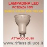 lampadina led attacco GU10 potenza 10W luce bianco caldo 