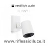 Rendl light kenny 1 faretto ad una lampadina struttura bianca ghiera nera montato a parete